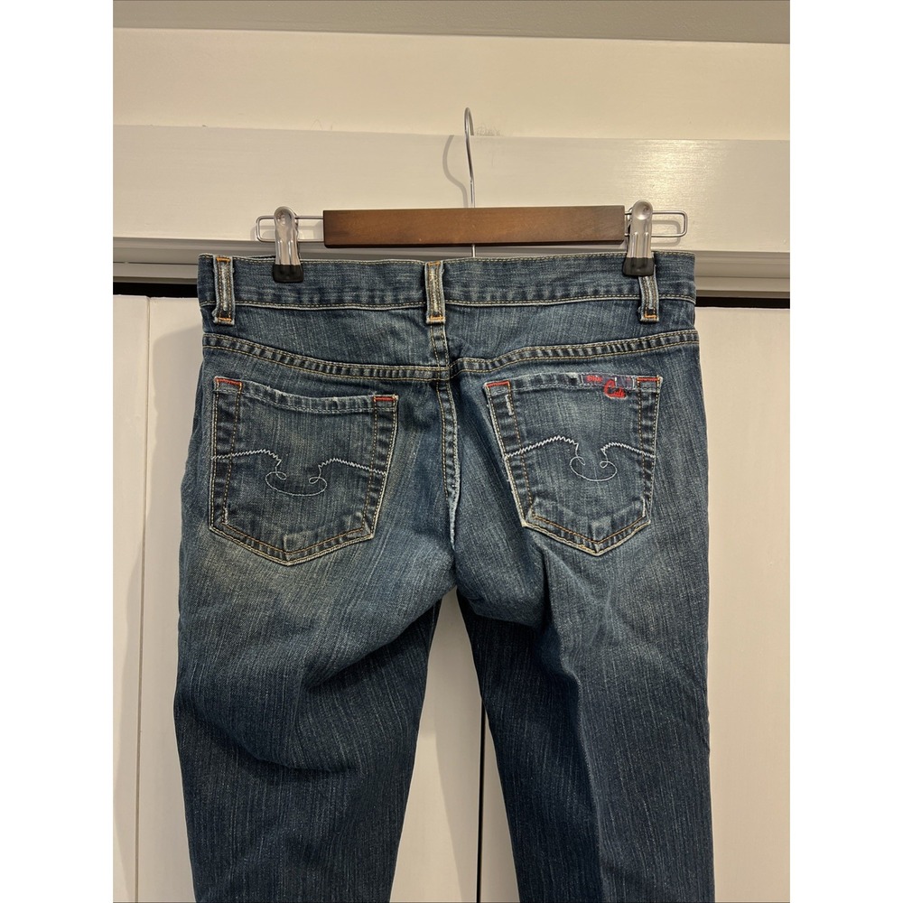 VTG Y2K Blue Cult Jeans Women's Sz 28 Flared Low Rise Denim MADE IN USA, 30x33 - Picture 6 of 10